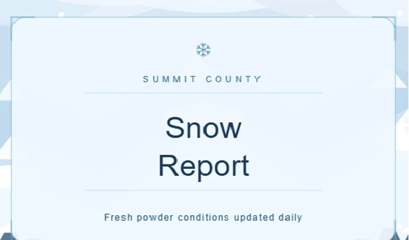 Fresh snow on ski runs and pines at a mountain resort