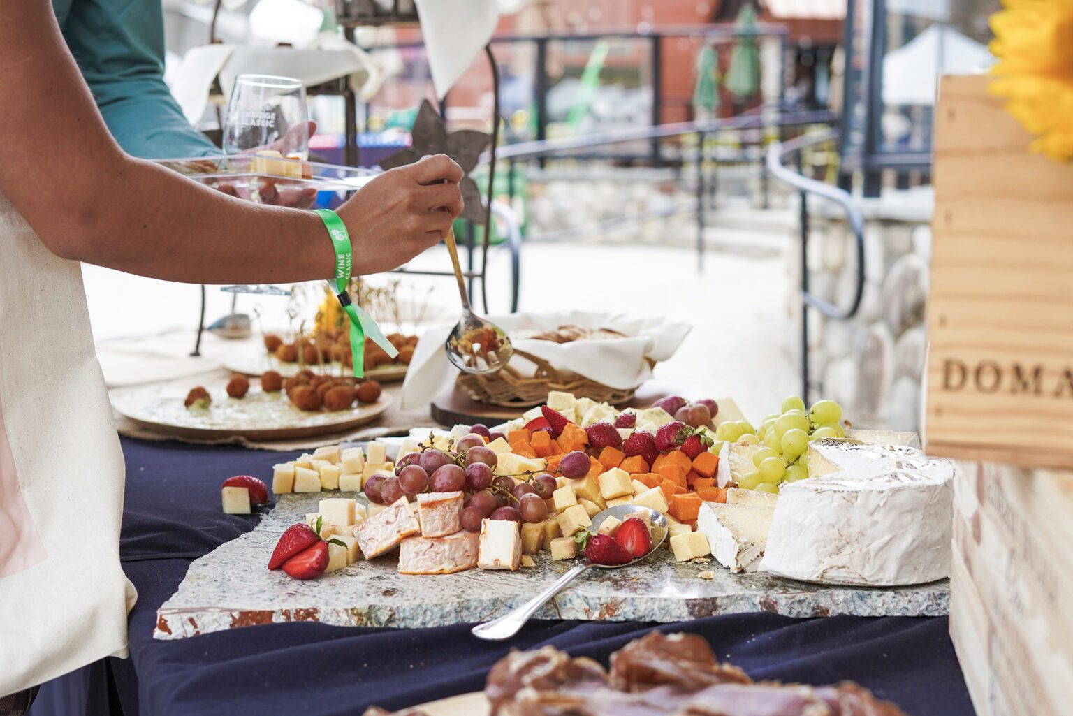 Guests sampling wine at the Breckenridge Food & Wine Festival